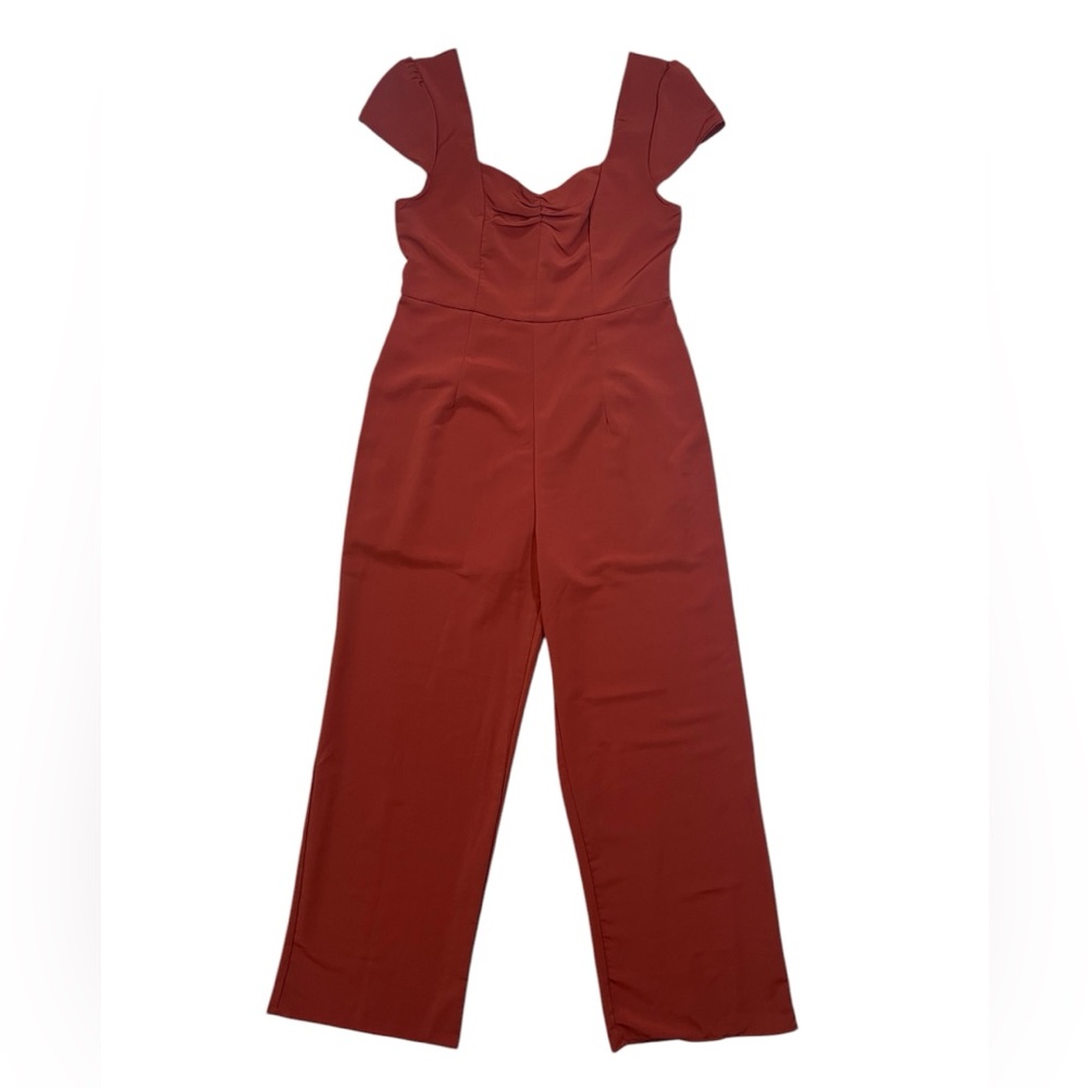 Mi Ami by Francesca's Jumpsuit Romper Pants Red Polyester Women's Size L